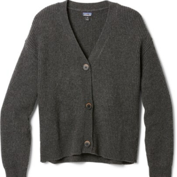 Patagonia Sweaters - Patagonia Womens Recycled Wool Blend Button Up Dark Grey Cardigan Sweater Size S